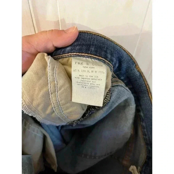 RAG & BONE Women's  Skinny Distressed La Paz Blue Jeans SIZE 25 - Picture 5 of 5